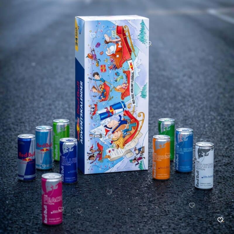 Red Bull Adventskalender 2026, bunte Editions