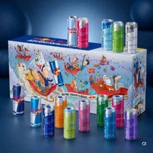 Red Bull Adventskalender 2026 geöffnet, 24 Dosen à 250 ml
