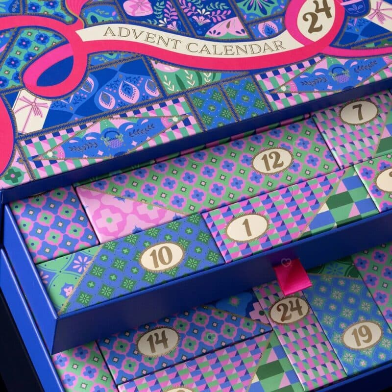 Sabon Adventskalender 2026, Nahaufnahme der nummerierten Tuerchen