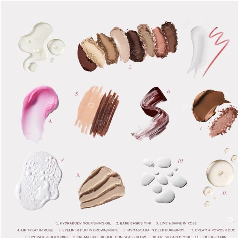 Sculpted By Aimee 2026, Farb-Swatches und Texturen der Adventskalender-Produkte