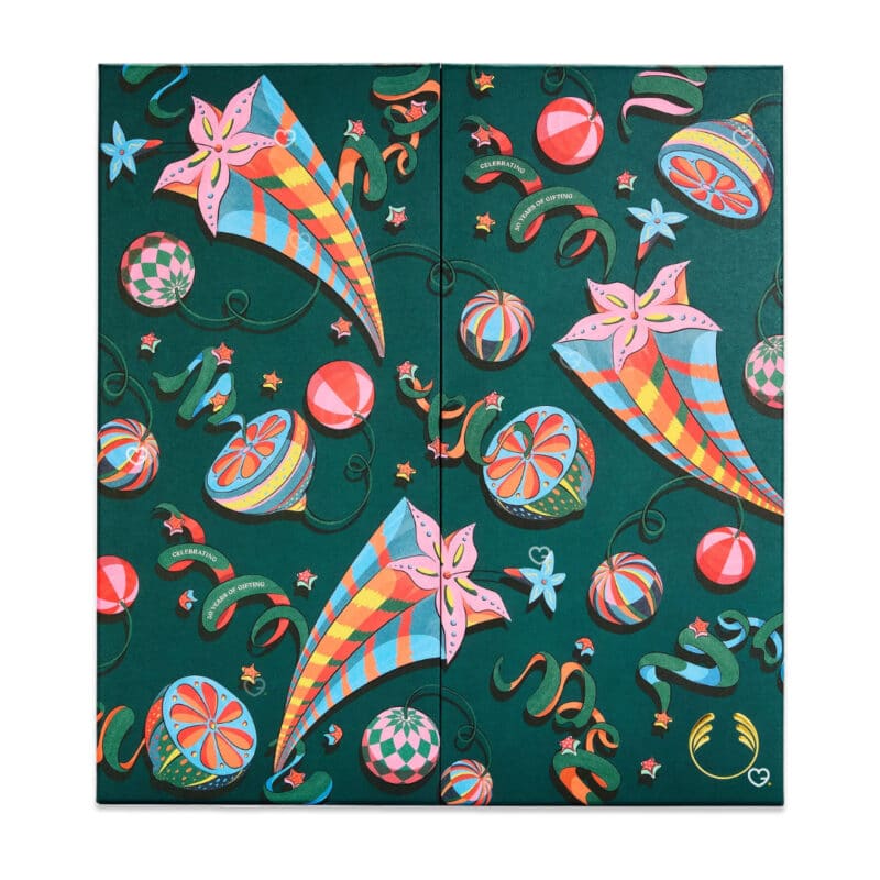 The Body Shop Ultimate Adventskalender 2026, geschlossene Verpackung mit Jubiläumsdesign