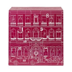 Westwing Adventskalender 2026, XXL-Deko-Box mit Pariser Häuserfassade auf weißem Grund