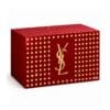YSL Beauty Adventskalender 2026, geschlossene kirschrot-goldene Schmuckschatulle mit Cassandre-Monogramm