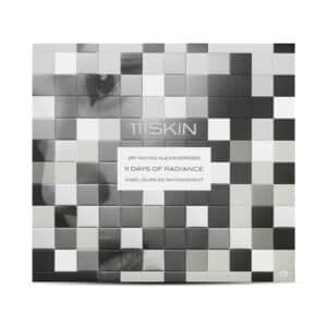 111Skin Adventskalender 2026 11 Days of Radiance, silberne Metallbox im Mosaik-Design