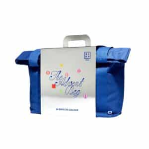 3INA Adventskalender 2026 The Advent Bag geschlossen, knallblauer Tote Bag vor weißem Hintergrund