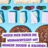 Inhalt des ahead Adventskalender mit wenig Zucker, Gummies, Marshmallows und Cookies