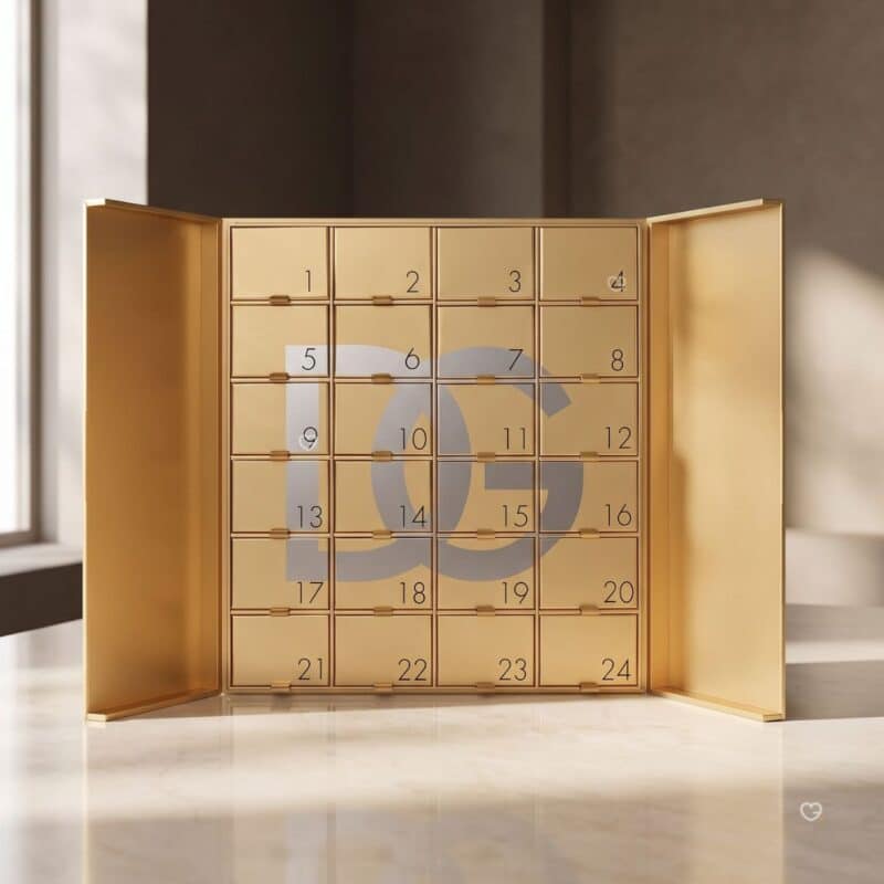 Dolce & Gabbana Adventskalender 2026 geöffnet mit 24 nummerierten Türchen