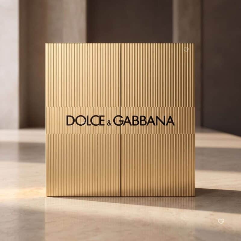 Goldener Dolce & Gabbana Luxus Adventskalender 2026, geschlossene Box im Set