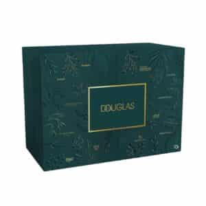 Douglas Luxury Adventskalender 2026 geschlossene dunkelgrüne Schatulle mit Goldakzenten