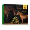 Effol Adventskalender 2026 aufgestellt, schwarze Box mit Pferd, Pony und Geschenkstapel, Türchen 1 bis 24