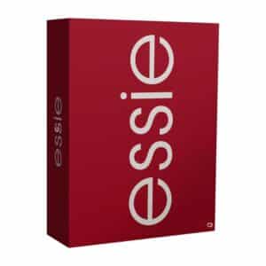 Essie Adventskalender 2026, geschlossene rote Verpackung vor weißem Hintergrund