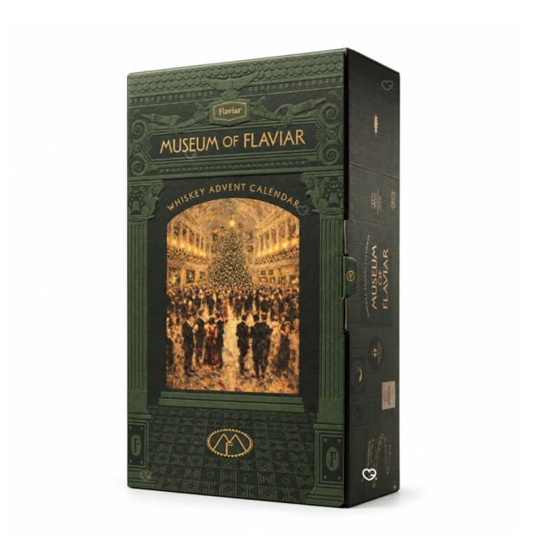 Flaviar Adventskalender 2026 Museum of Flaviar, geschlossene Box vor weißem Hintergrund
