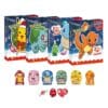 kinder Pokémon Adventskalender 2026, die vier Motive Pikachu, Glumanda, Schiggy und Bisasam nebeneinander