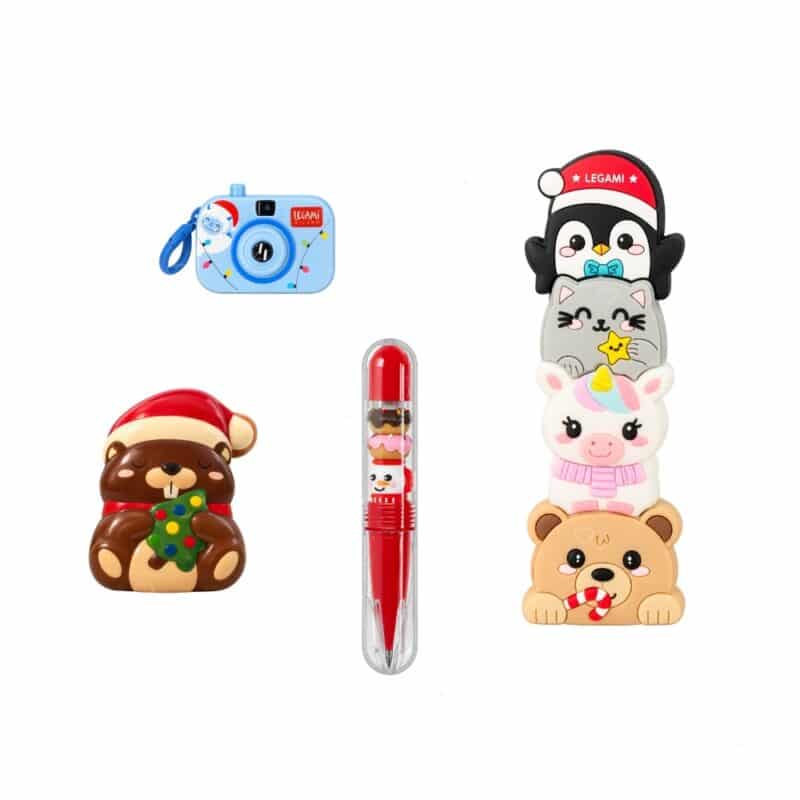 Legami Adventskalender 2026 Produkte: Storyteller-Kamera, löschbarer Stift und Silikonfiguren zum Sammeln