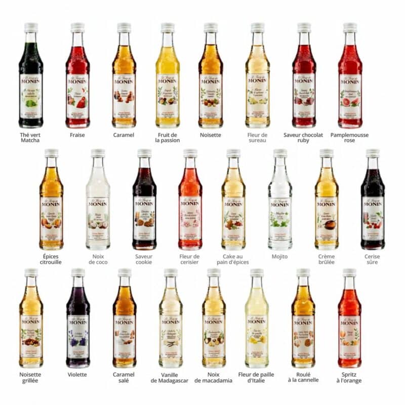 Monin Adventskalender 2026, alle 24 Sirup-Sorten mit Namen im Überblick