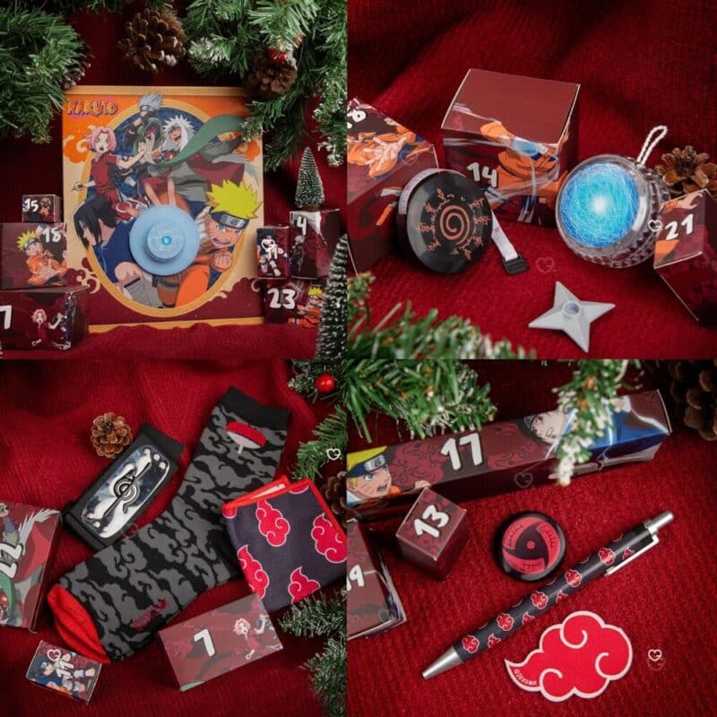 Naruto Rasengan Adventskalender 2026, festliche Übersicht mit Box und Inhalt
