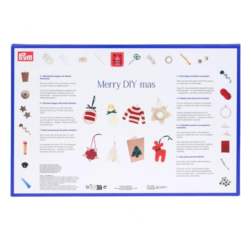 Komplettes Material und Werkzeug des Prym DIY Adventskalenders 2026