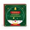 Tenga Adventskalender 2026, grüne Verpackung geschlossen auf weißem Hintergrund