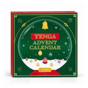 Tenga Adventskalender 2026, grüne Verpackung geschlossen auf weißem Hintergrund