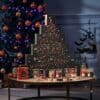 Yankee Candle Baum Adventskalender 2026 aufgebaut mit allen Teilen in weihnachtlicher Szene